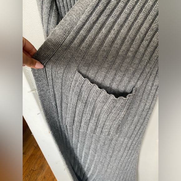 Lovers + Friends Long Gray Ribbed Duster Cardigan Sweater - Picture 6 of 8
